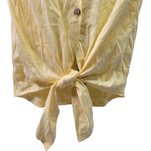 BesserBay Girls Button-Up Cold Shoulder & Tie Yellow Shirt Size 9-10 Years Old - Picture 4 of 11